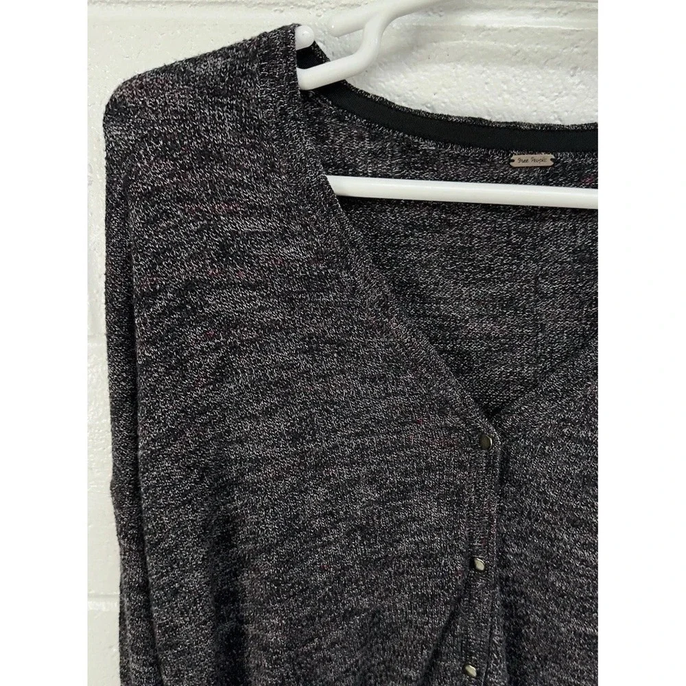 Free People TGIF Cardigan Gray Bohemian High-Low / Women's Large